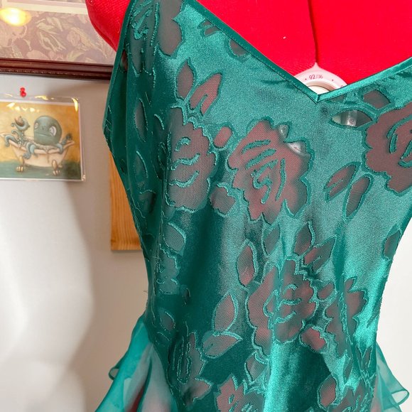 VNTG Victoria's Secret Gold Label (90s) Green Teddy - Picture 3 of 4